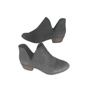 Lucky Brand Suede Cutout Ankle Boots Dark Gray Women's Size 10M